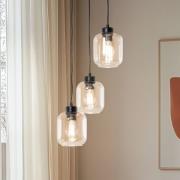 Eko-Light Hänglampa Sombra, bärnsten, 3 lampor, rund