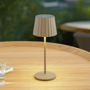 Lindby LED-batteridriven bordslampa Esali, beige, metall, IP65