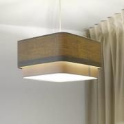Maco Design Kwadro Duo hänglampa, grädde/beige, 50x50cm, linne