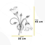 ONLI Lancia vägglampa, elfenbensfärgad, 2 lampor, järn, glas