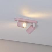 TK Lighting Livia takspotlight, rosa, 35 cm, 2 lampor, metall, GU10