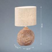 FISCHER & HONSEL Bordslampa Tobse träfärger/sand höjd 39 cm