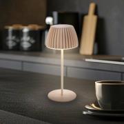 Briloner LED-bordslampa Brilo unplugged Riffle, 20 cm, beige