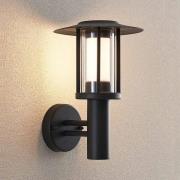 Lindby LED-utomhusvägglampa Gregory, mörkgrå, metall, IP44