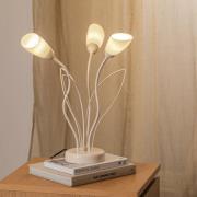 Jupiter Bordslampa Gloriosa, krämvit, glas, 3 lampor