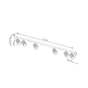 SOLLUX LIGHTING Takspotlight Carbon, guldfärgad, längd 117 cm, alumini...