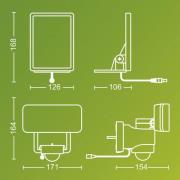 Philips LED-solcellspotlampa Tylus, vit, 3 000 K, sensor