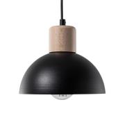 EMIBIG LIGHTING Seco pendellampa, Ø 18 cm, svart, metall/trä