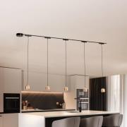 Lindby Lumaro skensystem, pendel, 5 lampor, guld, 48V, dimbar