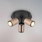 Trio Lighting Takspotlight Gillan, coffee, 3 lampor, rund, metall, GU1...