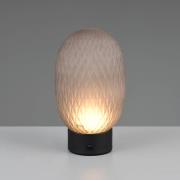 Trio Lighting LED-bordslampa Facette, rökgrå, USB, glas