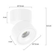 Steinhauer LED-takspotlight Fez, vit, 1 lampa, metall, svängbar