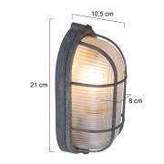 Steinhauer Taklampa Lisanne, grå, oval, metall, glas, E27