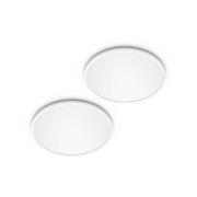 Philips LED SuperSlim 2-pack vit IP44 Ø 25 cm 2 700 K