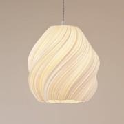 Lindby pendellampa Nuvia, Ø 30 cm, vit, 3D-tryck