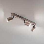 TK Lighting Takspotlight Top, justerbar, brun, 3 lampor linjär