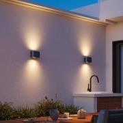 Calex LED-utomhusvägglampa Potenza upp/ner, IP44, svart/guld