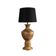 PR Home Bordslampa Alma, svart/brun, höjd 69 cm, trä/tyg