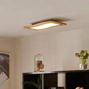 Lucande LED-taklampa Joren, 46 cm lång, trä, 3.000 K