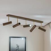 Luminex Axion taklampa, 5 lampor, titanfärgad, långsträckt, stål