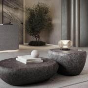 Fabas Luce LED-bordslampa Brena, cognac, glas, CCT, dimbar