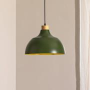 Envostar hänglampa Kaitt, mörkgrön, Ø 34 cm, trädetalj