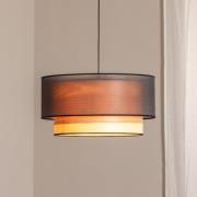 Euluna hänglampa Cedrik, organza svart, askfanér