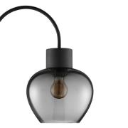 Brilliant Golvlampa Ligari, svart/rökgrå, höjd 164 cm metall/glas