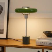 Lindby bordslampa Branford, retro, grön, metall/marmor
