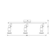 OSRAM takspotlight, silver, metall 3 lampor GU10-LED 2 700 K