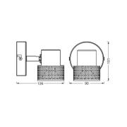 OSRAM spotlight till vägg CORK, svart, 1 spot, GU10-LED 927 dimbar