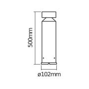 OSRAM LED-sockellampa ENDURA STYLE CYLINDER, stål 50 cm