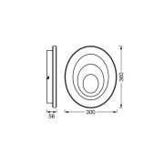 OSRAM LED-taklampa ORBIS SPIRAL OVAL, Ø 36 cm vit 27 W