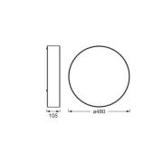 OSRAM taklampa ORBIS PARIS, brun, Ø 48 cm, textil, E27