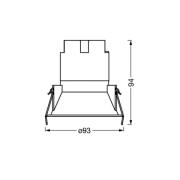 OSRAM LED-inbyggnadsspot TWIST, vit/vit, 830, Ø 9,3 cm, metall