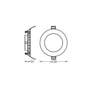 OSRAM LED-takinbyggnadslampa SLIM, Ø 12 cm, 4 000 K, vit