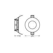 OSRAM LED-takinbyggnadslampa SLIM, Ø 9 cm, 4 000 K, vit