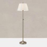 Markslöjd Golvlampa Oxford, mässingsfärgad, höjd 155 cm, metall/tyg