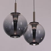 PURE LED-pendellampa E-Infinity grå/rökgrå 198 cm, 10 lampor