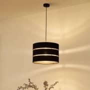 Lindby taklampa Tsomo, Ø 40 cm, svart, tyg, E27