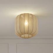 Lindby Helin taklampa, grå, tyg, Ø 35 cm