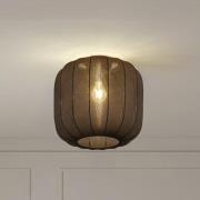 Lindby Helin taklampa, svart, tyg, Ø 35 cm