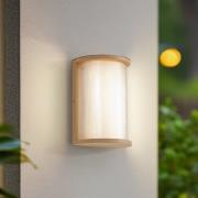 Lindby LED-utomhusvägglampa Calvik, beige, räfflad, IP44
