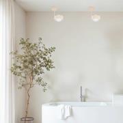 Argon Taklampa Mado, beige, 1 lampa, höjd 21 cm, stål/glas