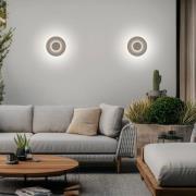 Helestra LED-utomhusvägglampa BUD, dimbar, ljusbrun, IP65