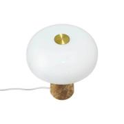 DFTP by Nordlux Bordslampa Glossy, beige/vit, höjd 24 cm, marmor/glas