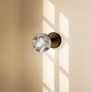 Lindby vägglampa Valentina, grå/svart, glas, Ø 10 cm