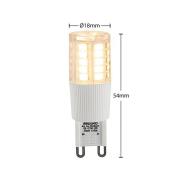 Arcchio LED-stiftlampa, G9, 4,5 W, klar, 3 000 K, dimbar