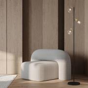 Näve Golvlampa Lindita, 3 lampor, glas, järn, rökgrå, E14