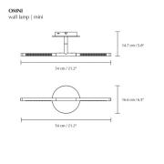 UMAGE LED-vägglampa Omni, stålfärgad, bredd 54 cm, 2 lampor